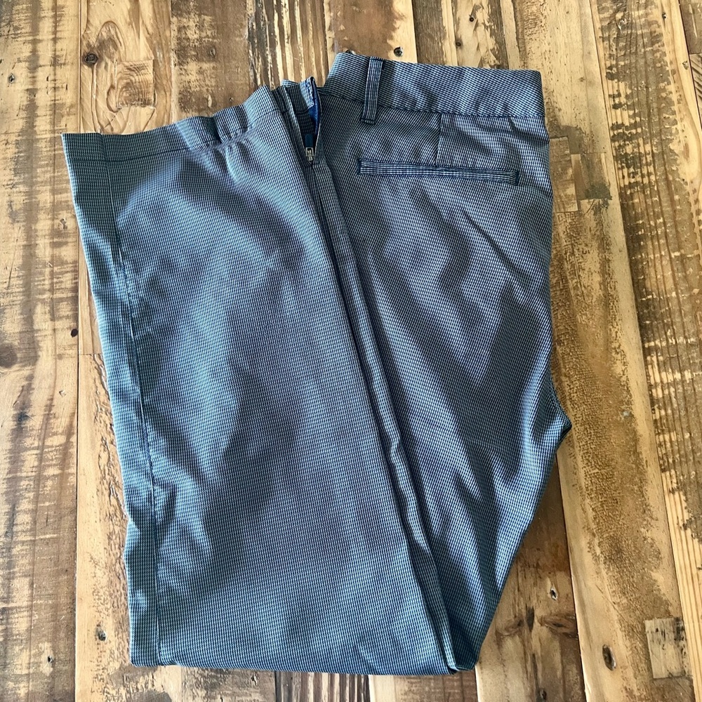 Bonobos madewell golf pants blue herringbone size 32-30 with tour slit zipper